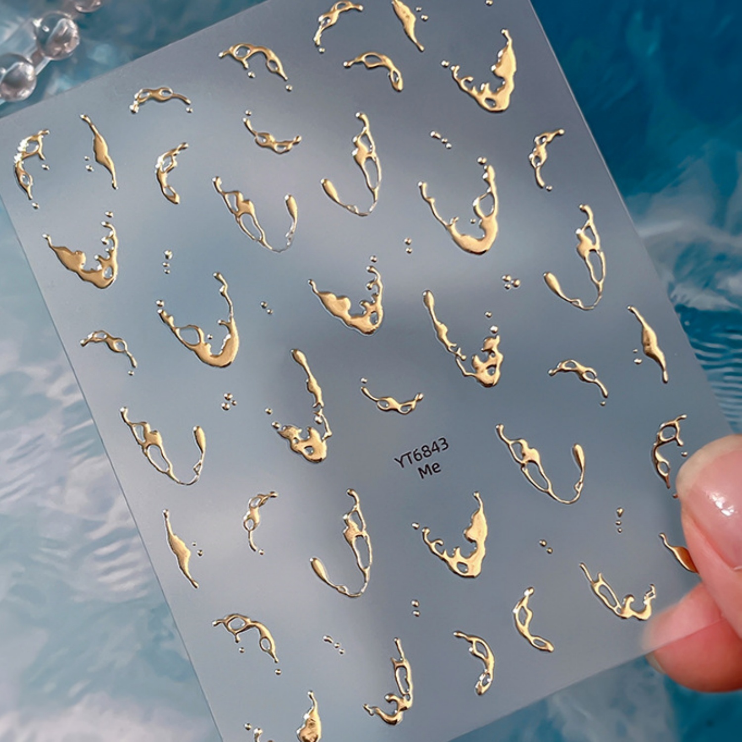 Gold Foil Flakes - Autocollant 5D pour Nail Art Effet